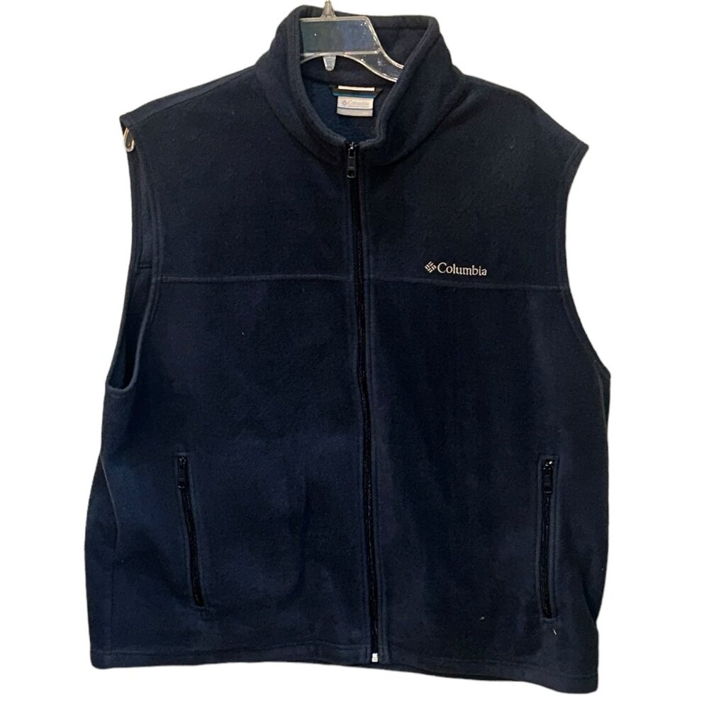 Columbia Flat Top Ridge Fleece Vest Full Zip Blue Size XXL Outdoor Winter Hiking